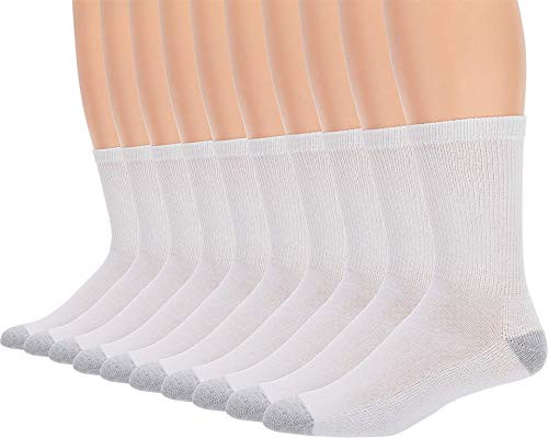 Hanes Platinum 10Pack Crew Socks White 1013 US Mens 612 Shoe Size