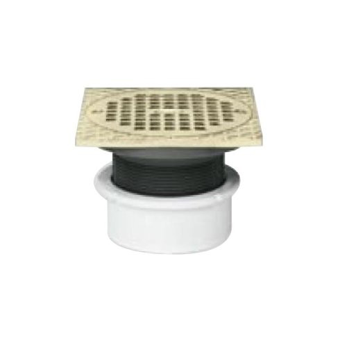 Oatey 72177 PVC General Purpose Drain with 6Inch NI Grate and Square Ring 3Inch or 4Inch
