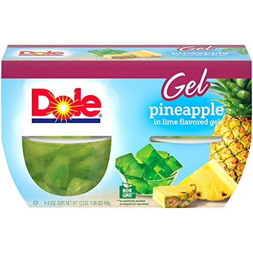 Dole Fruit Bowls Pineapple in Lime Flavored Gel 43oz 4 cups