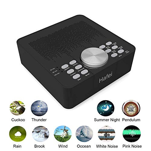 Hafei White Noise Machine - Sound Machine for Sleeping & Relaxation - 10 Natural and Soothing Sounds - Portable Sleep Sound Therapy for Home, Office or Travel