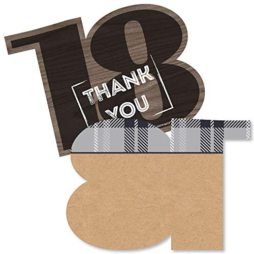 18th Milestone Birthday - Time To Adult - Shaped Thank You Cards - Birthday Party Thank You Note Cards with Envelopes - Set of 12