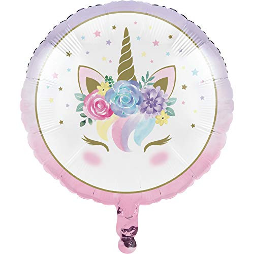 Creative Converting 344420 Unicorn Baby Shower Mylar Balloon 18 Multicolor