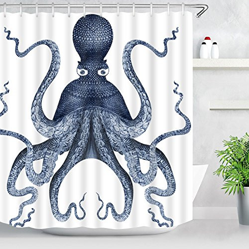 Bathroom Shower Curtain Ocean Octopus Shower Curtains, Creative Sea Kraken Bath Curtain Durable Waterproof Fabric Bathroom Curtain with 12 Hooks Bathroom Shower Curtain Ocean Octopus Shower Curtains, Creative Sea Kraken Bath Curtain Durable Waterproof Fabric Bathroom Curtain with 12 Hooks
