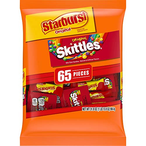 SKITTLES STARBURST Halloween Candy Fun Size Variety Mix 319 oz 65 Pieces SKITTLES STARBURST Halloween Candy Fun Size Variety Mix 319 oz 65 Pieces