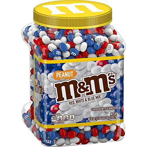 MMs Candy Peanut Red White  Blue Milk Chocolate 62 Ounce