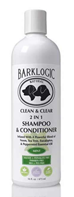 BarkLogic Clean  Clear 2 in 1 Shampoo  Conditioner Mint 16 fl oz  Grooming Essentials For A Healthy Coat  No Parabens No Phthalates No Sulfates No DEA  PEG Hypoallergenic  Vegan