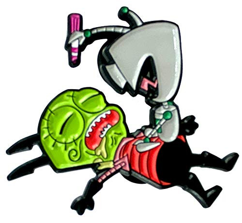 Gir Drawing On Sleeping Zim  Licensed Invader Zim Collectible Pin