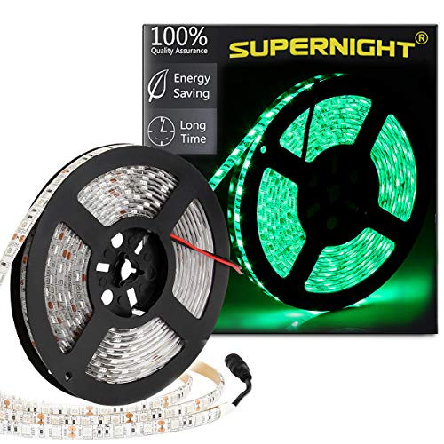 SUPERNIGHT (TM) 16.4FT 5M SMD 5050 Waterproof 300LEDs Green LED Flash Strip Light,LED Flexible Ribbon Lighting Strip,12V 60W SUPERNIGHT (TM) 16.4FT 5M SMD 5050 Waterproof 300LEDs Green LED Flash Strip Light,LED Flexible Ribbon Lighting Strip,12V 60W