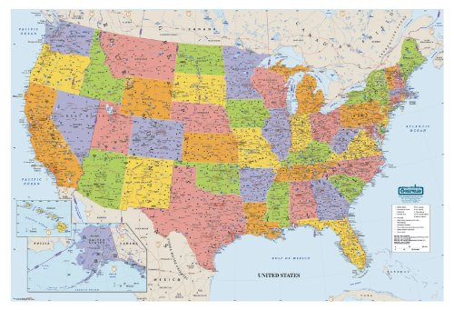 House of Doolittle Write OnWipe Off Laminated United States Map 38 x 25 Inch HOD721