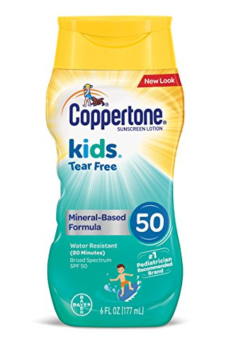 Coppertone Kids Sunscreen Tear Free Mineral Based Water Resistant Lotion Broad Spectrum SPF 50 6 Fl Oz