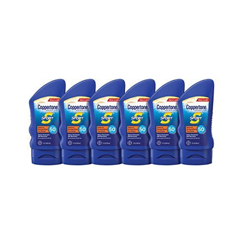 Coppertone SPORT Sunscreen Lotion SPF 50 Travel Size Multipack 3 Fluid Ounce Bottle Pack of 6
