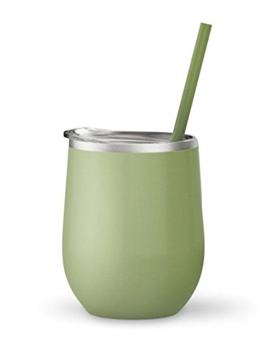 Maars Bev Steel Stemless Wine Glass Tumbler (Matcha Green)