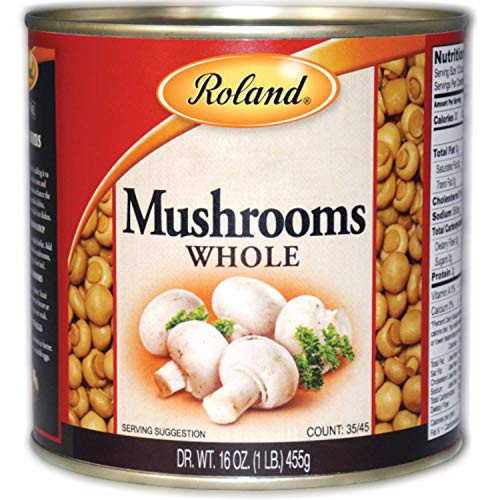 Roland Mushrooms Whole 16 Ounce Pack of 4