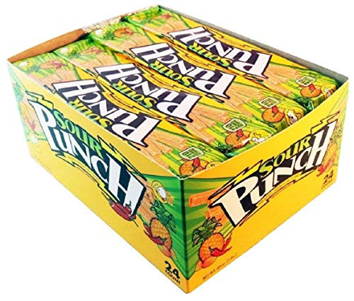 Sour Punch Straws Pineapple Mango Chili Flavor 2oz Tray 24 Pack