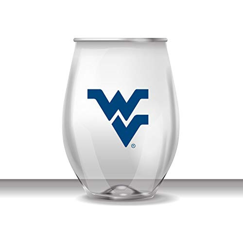 West Virginia Stemless Shatterproof Heavy Duty Wine or Beverage Glass