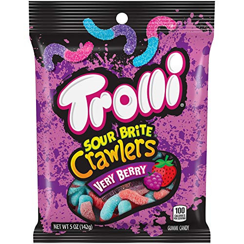 Trolli Sour Brite Crawlers Very Berry 5 Ounce Pack of 12