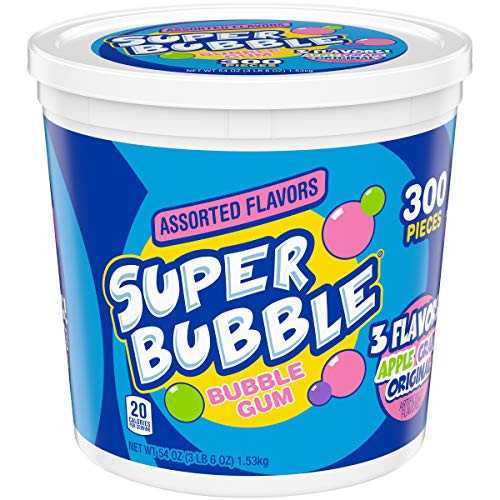 Super Bubble Gum Assorted 54 Ounce Tub