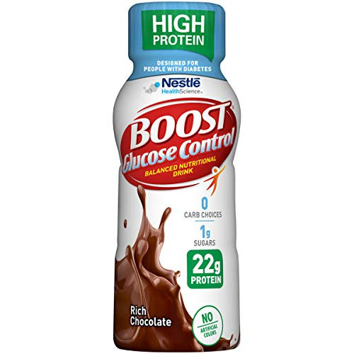 Boost Glucose Control High Protein Nutritional Drink Rich Chocolate 8 Ounce Bottle Pack of 16 Packaging May Vary