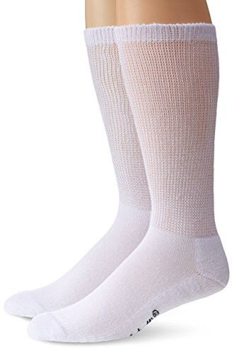 Dr Scholls Mens 2 Pack NonBinding Crew Socks White Shoe 712 Sock 1013