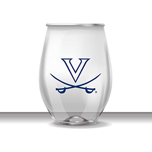 Virginia Cavaliers Stemless Shatterproof Heavy Duty Wine or Beverage Glass