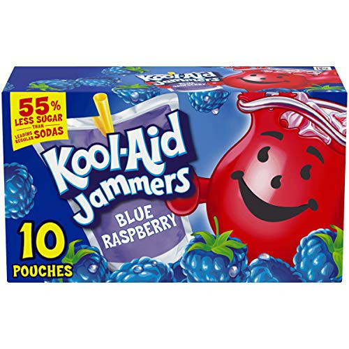 KoolAid Jammers Blue Raspberry Flavored Juice Drink 10 Pouches