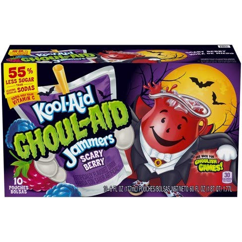 KoolAid GhoulAid Jammers Scary Berry  ReadyToDrink Soft Flavored Drink Pouches for Kids 10 ct  Pouches 600 fl oz Box