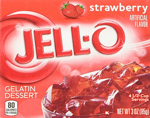 Strawberry JellO Gelatin 3Ounce Box 4Pack