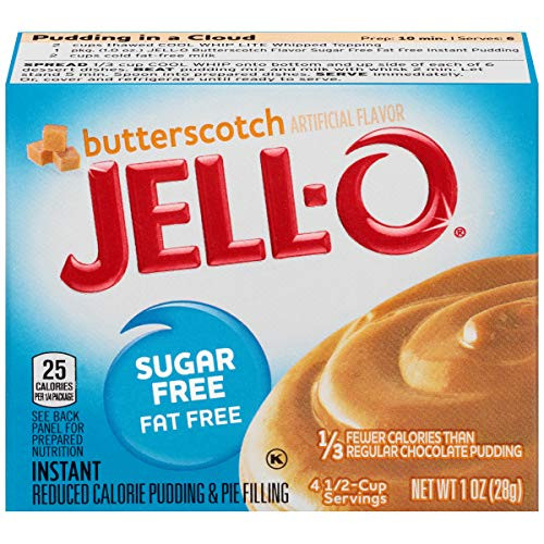 JellO Instant Butterscotch SugarFree Fat Free Pudding  Pie Filling 1 oz Boxes Pack of 6