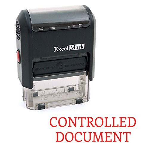 CONTROLLED DOCUMENT Self Inking Rubber Stamp - Red Ink (ExcelMark A1539)