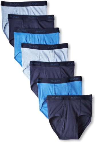 Hanes Ultimate Mens FreshIQ ComfortSoft Briefs 7 Pack Blues Medium