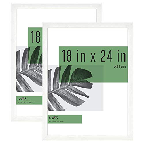 MCS Industries 63807 18x24 Inch 2Pack White Woodgrain Studio Gallery Frame 18x24 2 Count