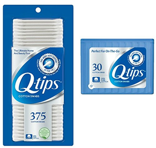Q-tips Cotton Swabs, 375 ct + Travel Holder Case for a Purse