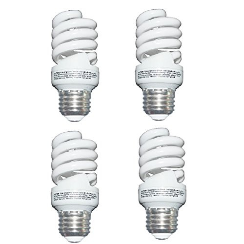 13 Watt (60 Watt) Compact Fluorescent Light, Soft White 2700K, 1040LM, Spiral Medium Base CFL Light Bulbs (4 Pack)