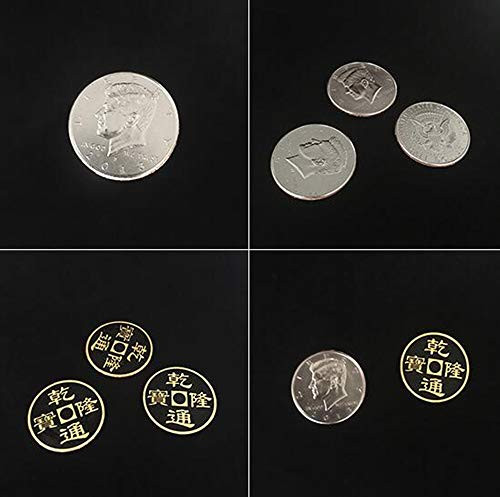 bluether Double Face Super Triple Coin Half Dollar or Morgan Dollar by Johnny Wong Coin Magic Tricks Classic Magic Props Gimmick Fun Half Dollar Version