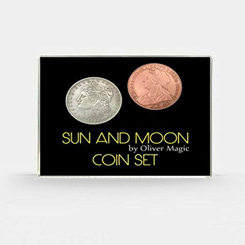 bluether Sun and Moon Coin Set Magic Coin Magic Tricks Illusion Close up Magic Coin AppearingVanish Stage Magia Props Gimmick