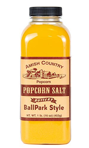 Amish Country Popcorn  Ballpark ButterSalt Popcorn Salt  16 oz  Old Fashioned with Recipe Guide 16 oz Bottle