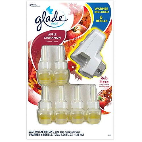Glade PlugIns Scented Oil Refills Apple Cinnamon 1 Warmer  6 Refills