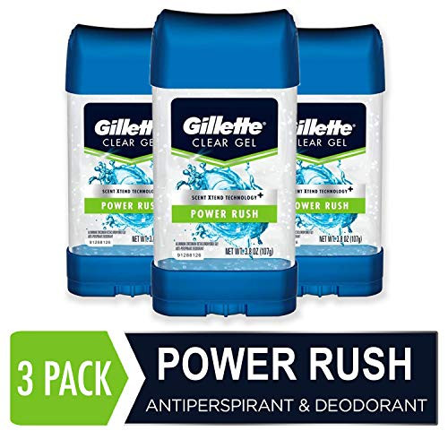 Gillette Power Rush Clear Gel Mens Antiperspirant and Deodorant 38 Ounce 3 Counts Gillette Power Rush Clear Gel Mens Antiperspirant and Deodorant 38 Ounce 3 Counts