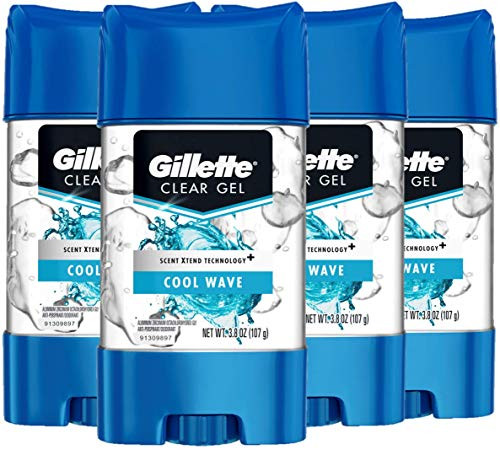 Gillette Antiperspirant Deodorant for Men Cool Wave Clear Gel 38 Oz Pack Of 4 Gillette Antiperspirant Deodorant for Men Cool Wave Clear Gel 38 Oz Pack Of 4