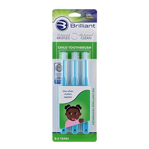 Brilliant Child Toothbrush by Baby Buddy Ages 25 Years Sky Blue 3 Count
