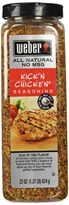 Weber Kickn Chicken Seasoning 22 Oz Made with Sea Salt No MSG Gluten Free Perfect for Grilling Weber Kickn Chicken Seasoning 22 Oz Made with Sea Salt No MSG Gluten Free Perfect for Grilling
