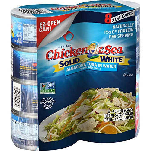 Chicken of the Sea Solid White Albacore Tuna in Water with Sea Salt 8 Cans of 7oz Chicken of the Sea Solid White Albacore Tuna in Water with Sea Salt 8 Cans of 7oz