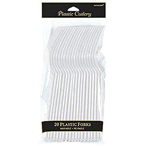 Amscan Premium Plastic disposableforks 20 pieces Clear