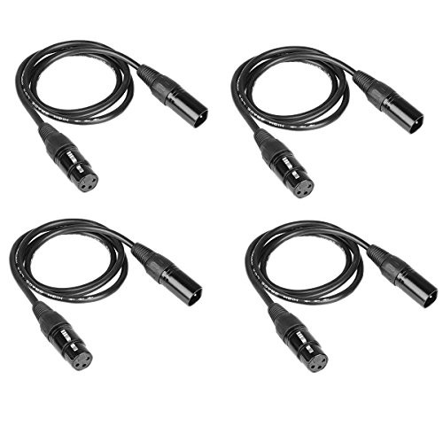 4PCS 1m long dmx 512 Cable dmx 3.2t 3 Pin True Dmx Cable male to female for dmx stage lights
