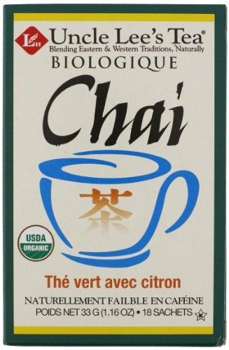 Uncle Lees Tea Chai Green Tea with Lemon Tea Bags 18 Count Box