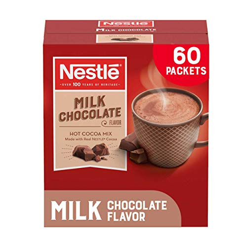 Nestle Hot Chocolate Packets Milk Chocolate Flavor Hot Cocoa Mix Made with Real Cocoa 071 oz Sachets Bulk Pack 60 Count