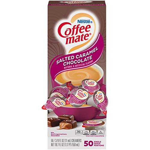 Nestle Coffee mate Coffee Creamer Salted Caramel Chocolate Liquid Creamer Singles Box of 50 Singles Nestle Coffee mate Coffee Creamer Salted Caramel Chocolate Liquid Creamer Singles Box of 50 Singles