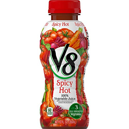 V8 Spicy Hot 100 Vegetable Juice 12 Fl Oz Bottle Pack of 12
