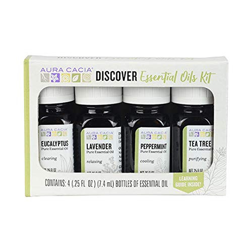 Aura Cacia Discover Essential Oils Kit GCMS Tested for Purity 4 Bottles 74ml 025 fl oz Aura Cacia Discover Essential Oils Kit GCMS Tested for Purity 4 Bottles 74ml 025 fl oz