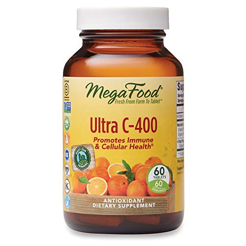 MegaFood Ultra C400 Supports Immune and Cellular Health Antioxidant Vitamin C Supplement Gluten Free Vegan 60 Tablets 60 Servings